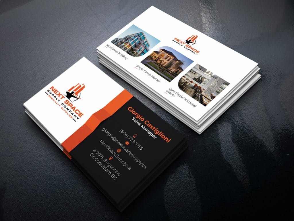 Business Card Design Services for Construction Supply Company